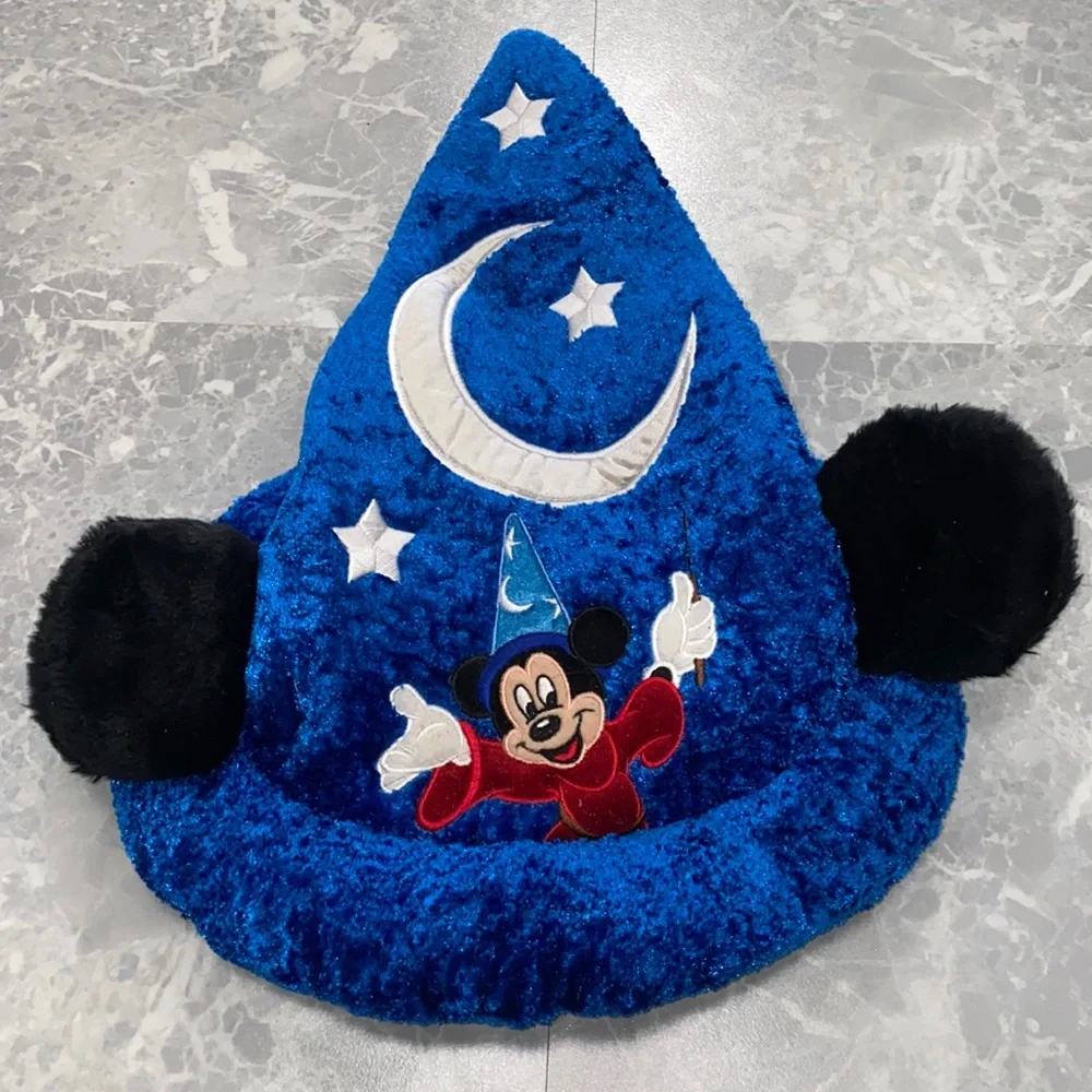 Disney Blue Sorcerer Mickey Hat with Black Ears and Silver Accents